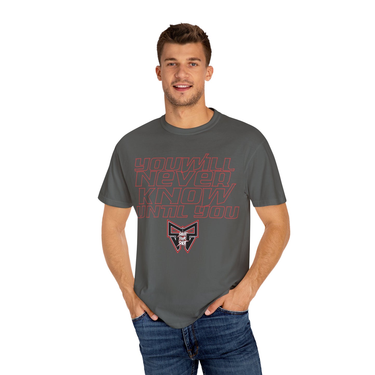 Never Know Shoot Your Shot Tee (RED)