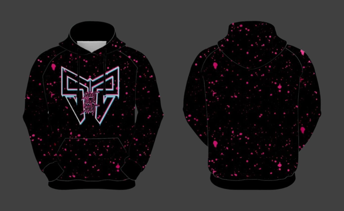 Pink Glitch LW SS Hoodie - NOW