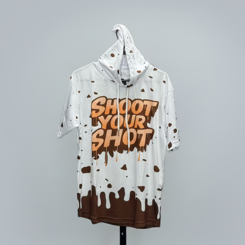 Chocolate Chip Drip LW SS Hoodie- NOW