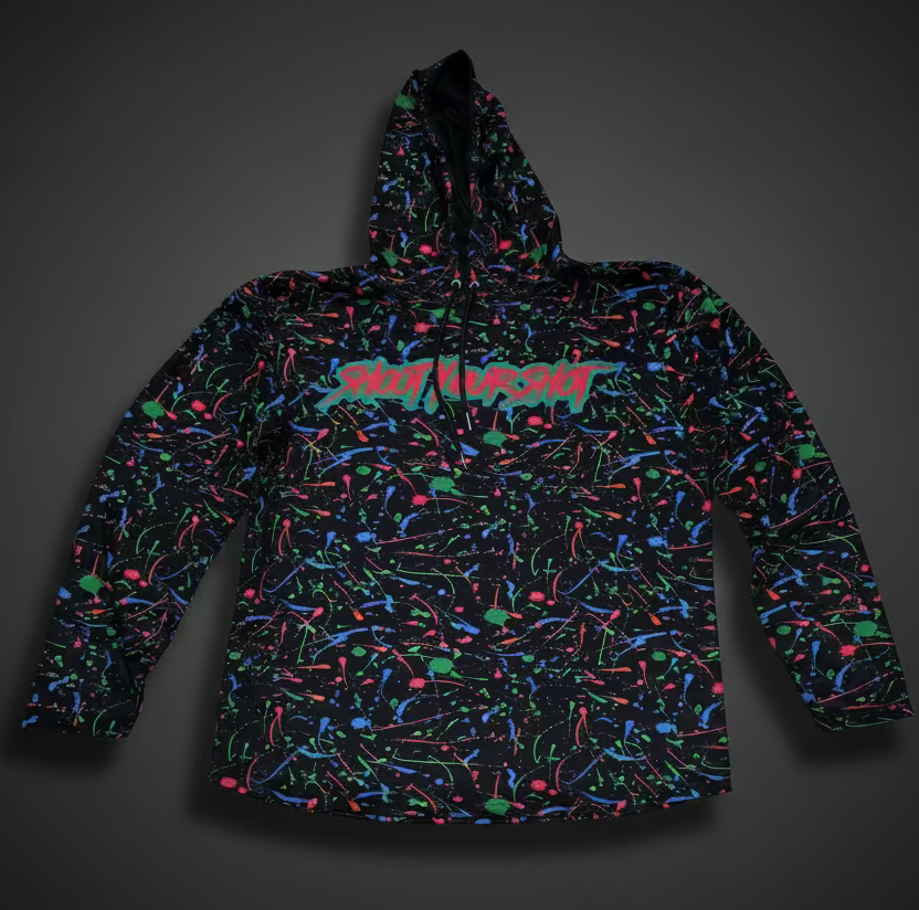 Splatter LW long sleeve hoodie - NOW
