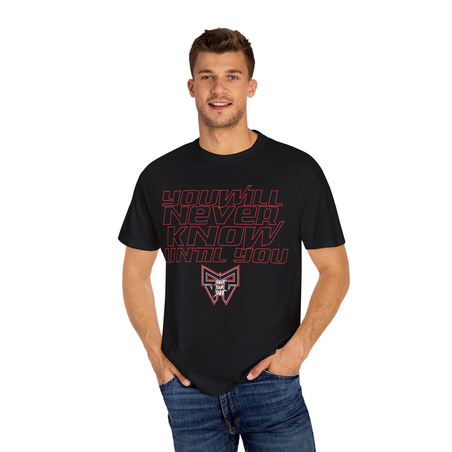 Never Know Shoot Your Shot Tee (RED)