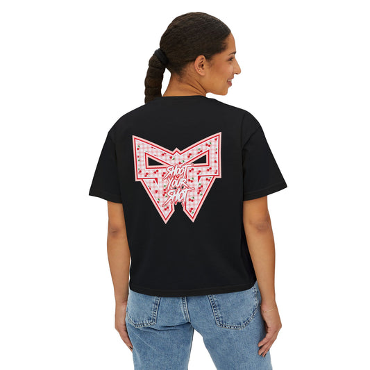 SYS Cherry Plaid Women’s Boxy Tee