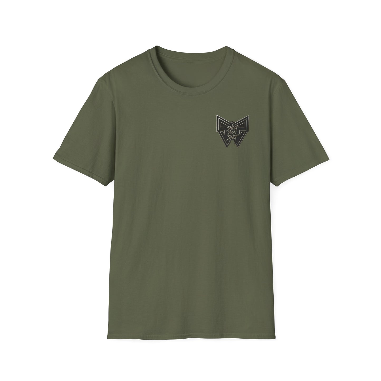Military Green T‑Shirt with Three‑Headed Cerberus Emblem — 'Strength • Focus • Resilience' Graphic Tee