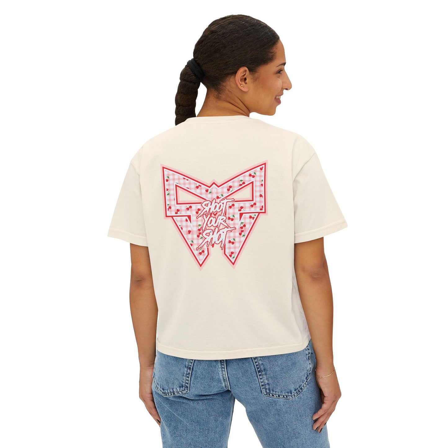 SYS Cherry Plaid Women’s Boxy Tee