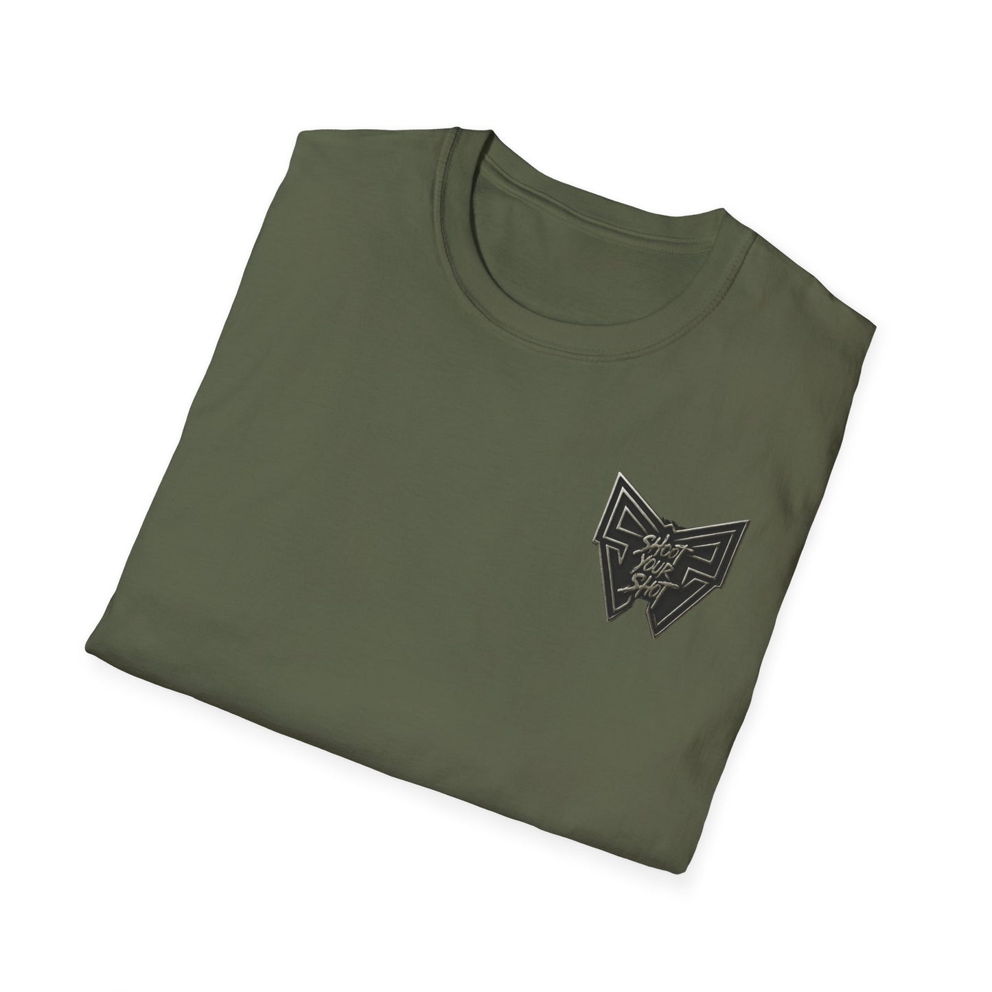 Military Green T‑Shirt with Three‑Headed Cerberus Emblem — 'Strength • Focus • Resilience' Graphic Tee