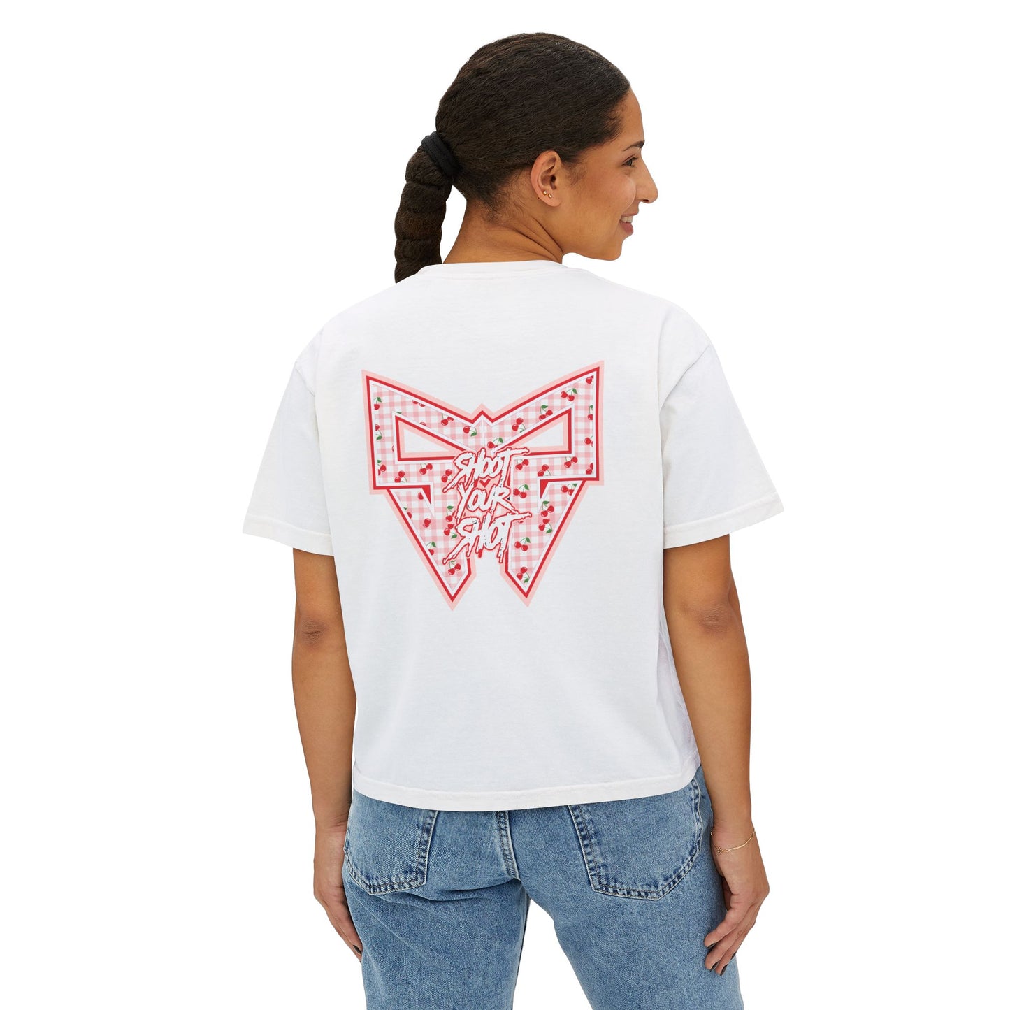 SYS Cherry Plaid Women’s Boxy Tee