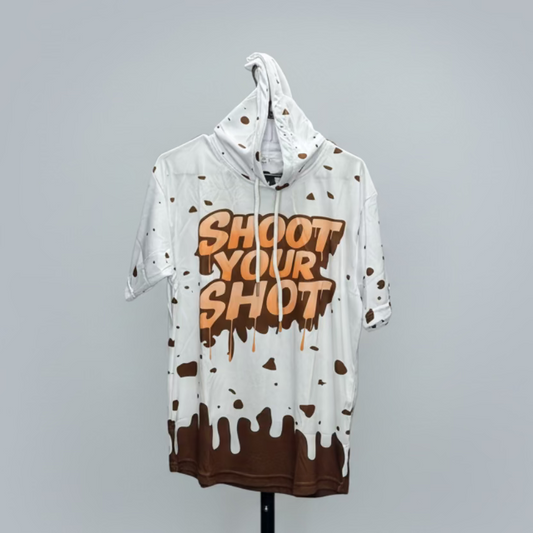 Chocolate Chip Drip LW SS Hoodie- NOW