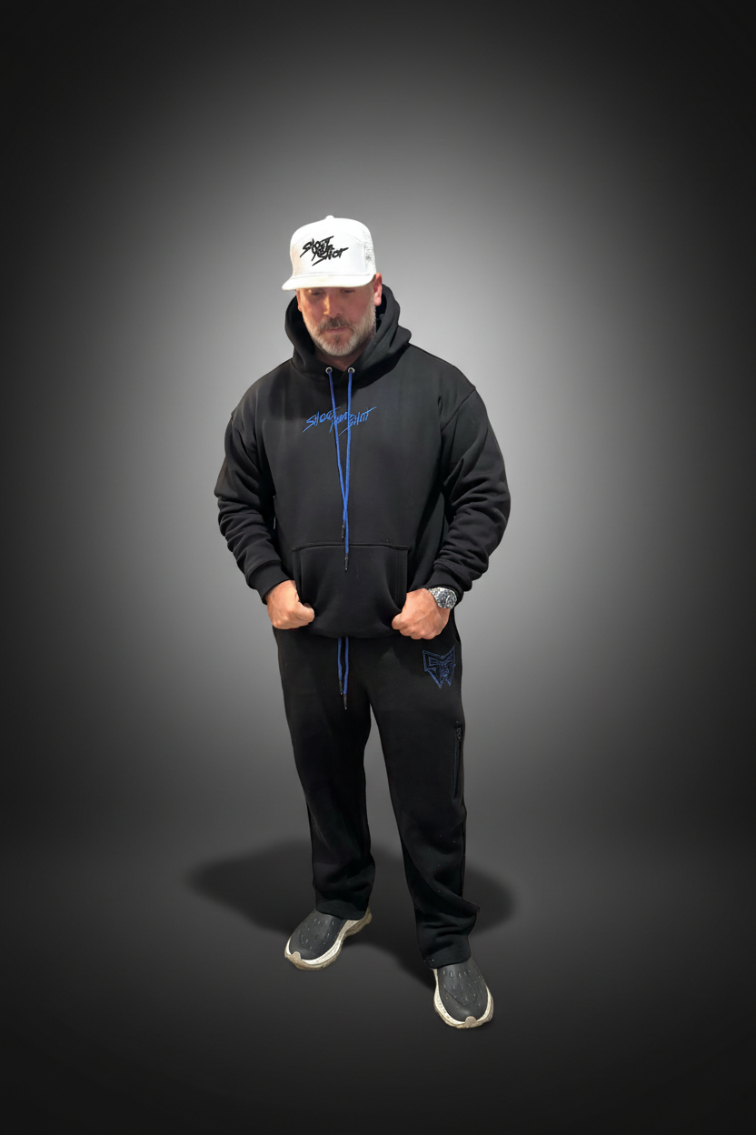 LockDown Performance Hoodie | Black Royal Blue