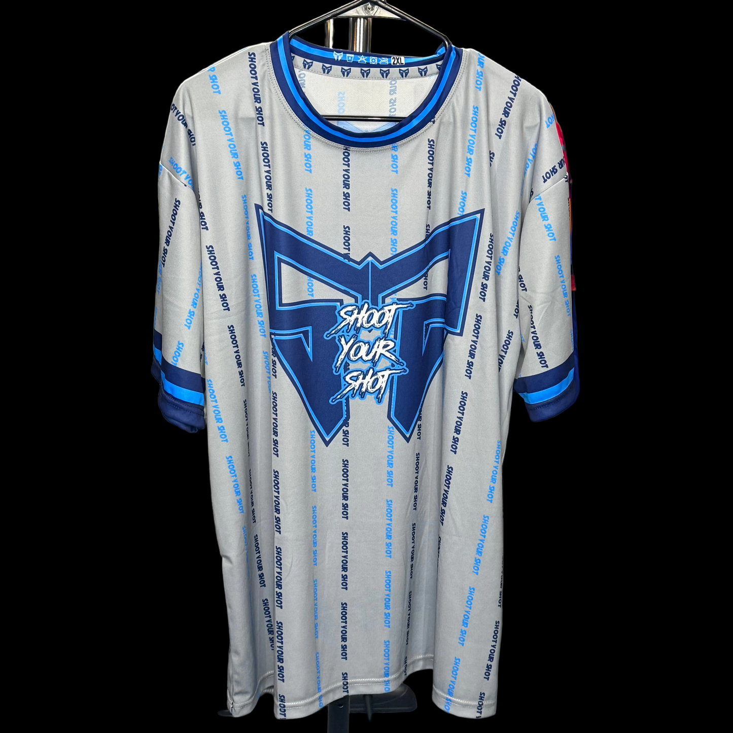 SYS Grey Blue Word Pinstripe JERSEY - NOW